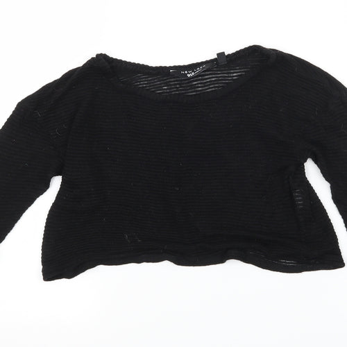 New Look Girls Black  Knit Basic T-Shirt Size 9 Years