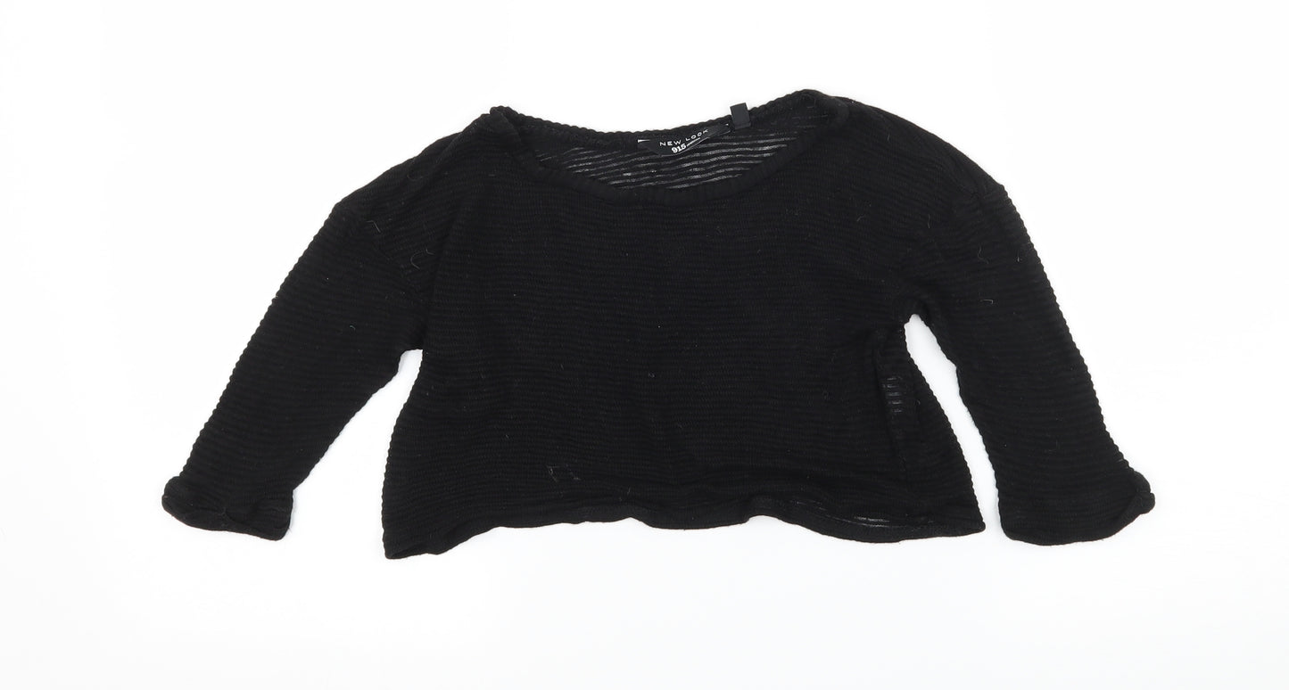 New Look Girls Black  Knit Basic T-Shirt Size 9 Years