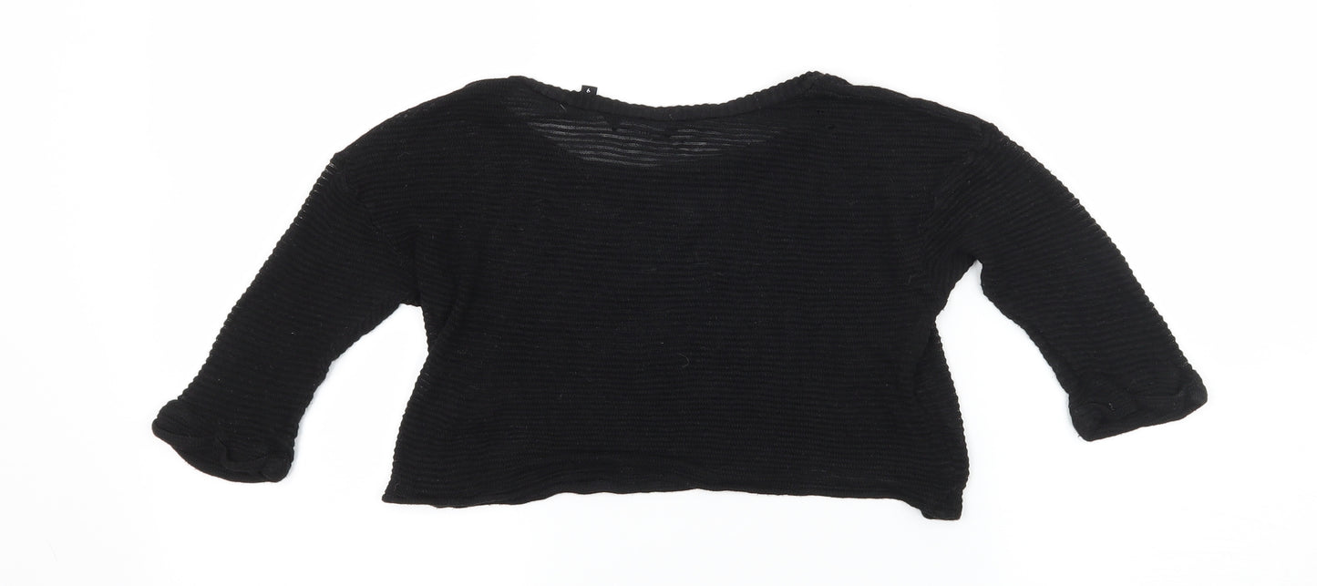 New Look Girls Black  Knit Basic T-Shirt Size 9 Years