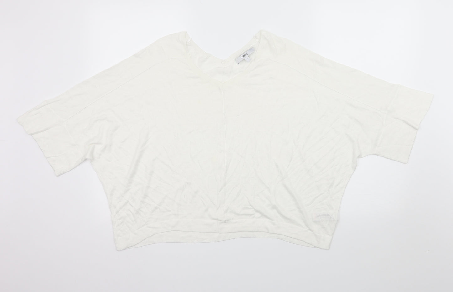 NEXT Womens White  Knit Basic T-Shirt Size S