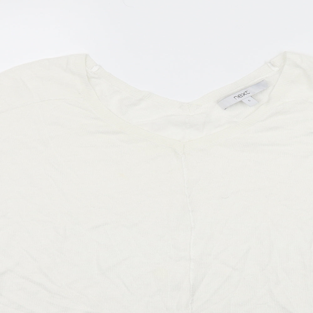 NEXT Womens White  Knit Basic T-Shirt Size S