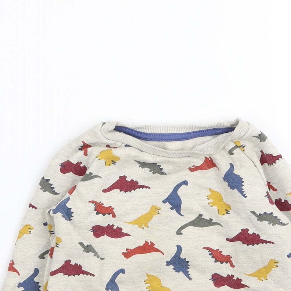 Primark Boys Grey Animal Print  Pullover Jumper Size 12-18 Months