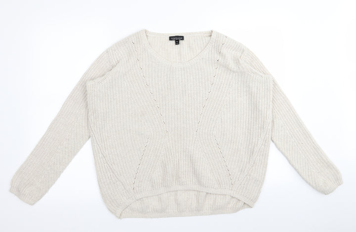 Topshop Womens Beige Pullover Jumper Size 8