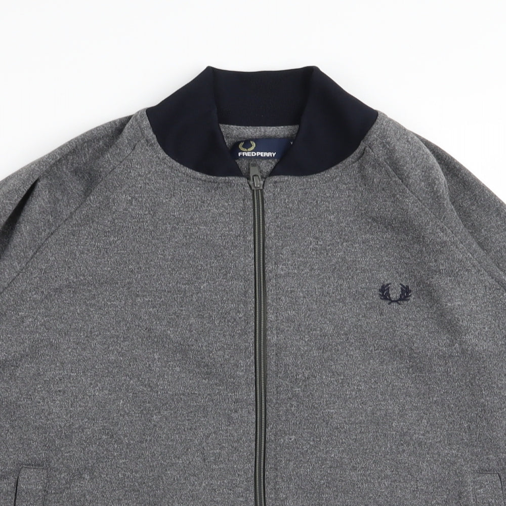 Fred Perry Mens Grey   Full Zip Jumper Size L