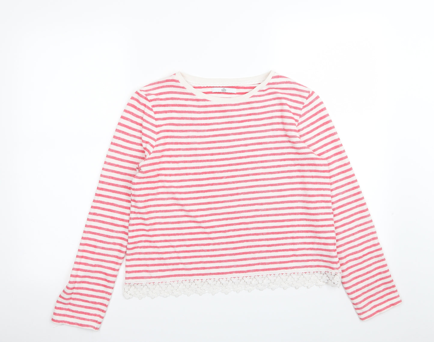 M&s Girls Multicoloured Striped  Basic T-Shirt Size 13-14 Years