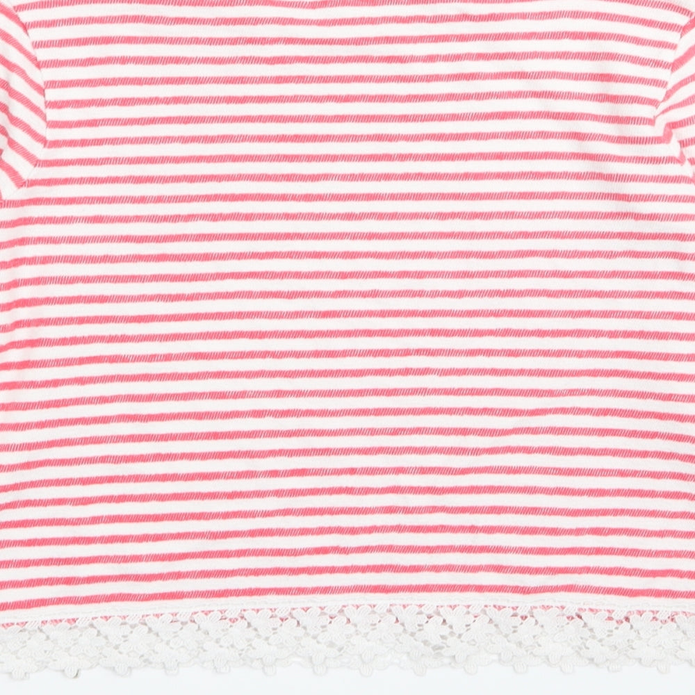 M&s Girls Multicoloured Striped  Basic T-Shirt Size 13-14 Years