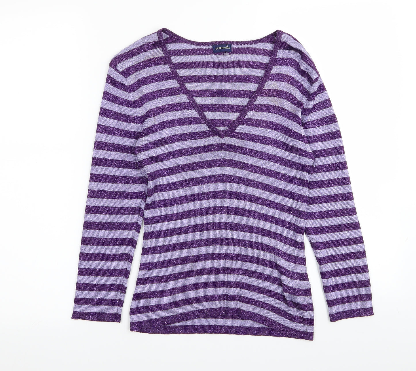 Debenhams Womens Multicoloured Striped  Basic T-Shirt Size 12