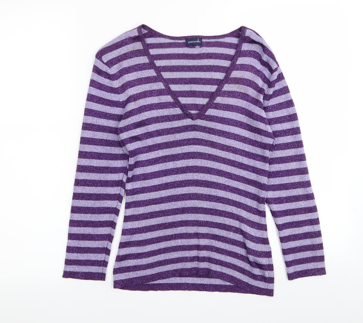 Debenhams Womens Multicoloured Striped Basic T-Shirt Size 12