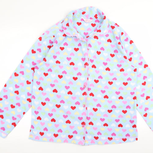 Secret Womens Multicoloured Solid  Top Pyjama Top Size 16  - Heart Detail