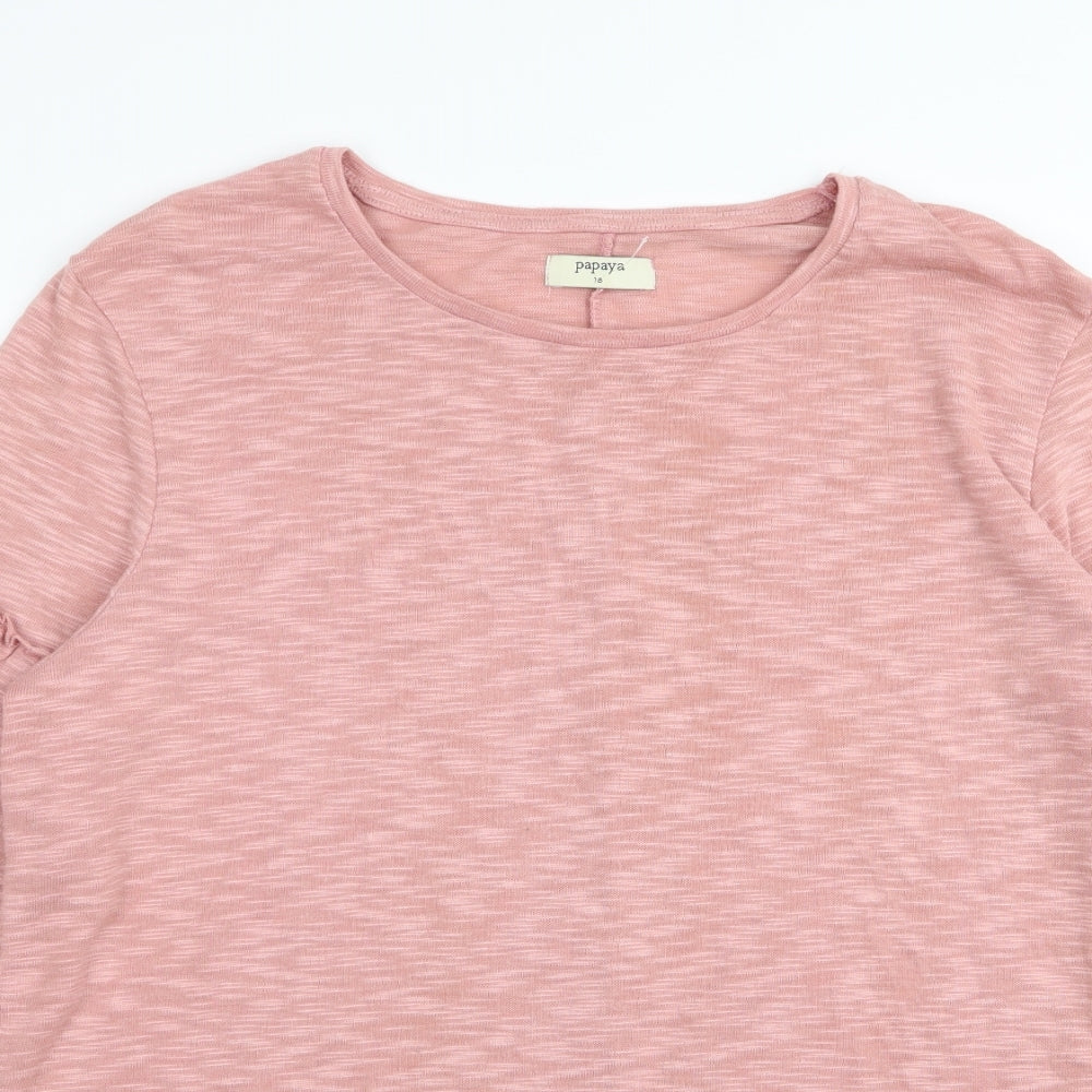 Papaya Womens Pink   Basic T-Shirt Size 18