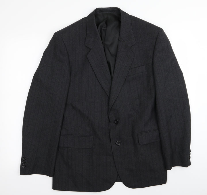 Varteks Mens Black Striped Jacket Blazer Size 42