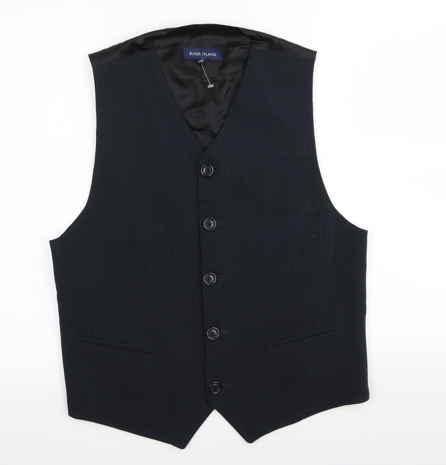 River Island Mens Black   Jacket Suit Trousers Size S