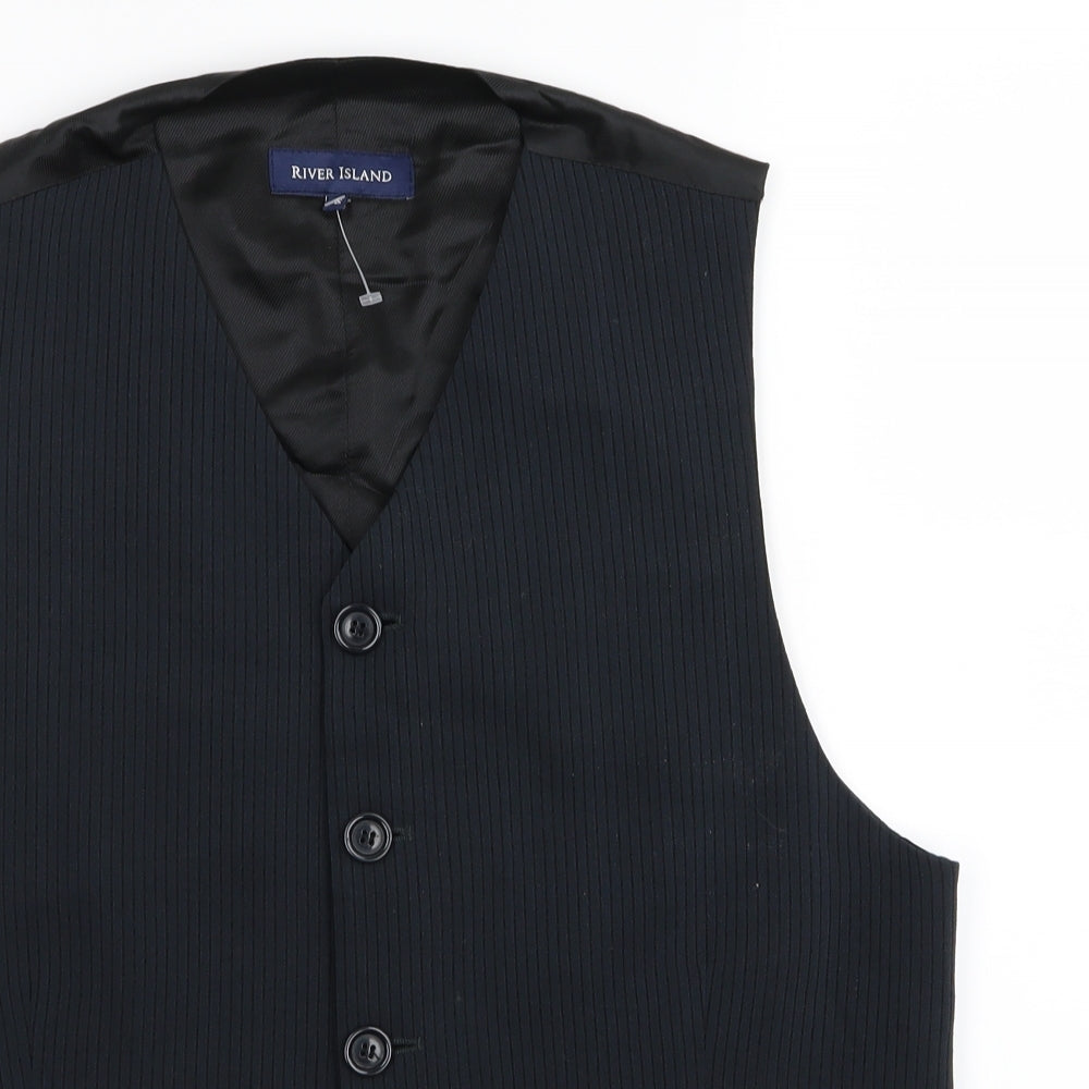 River Island Mens Black   Jacket Suit Trousers Size S