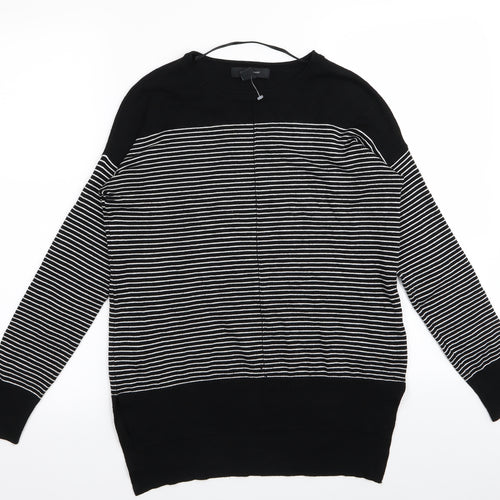 Primark Womens Black Striped  Basic T-Shirt Size 8