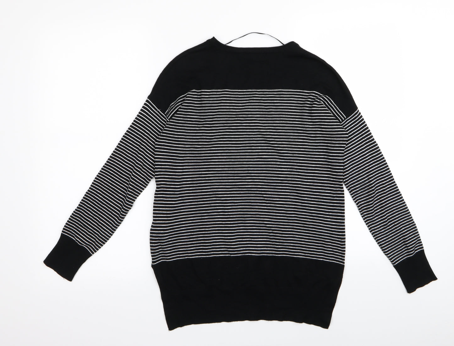 Primark Womens Black Striped  Basic T-Shirt Size 8