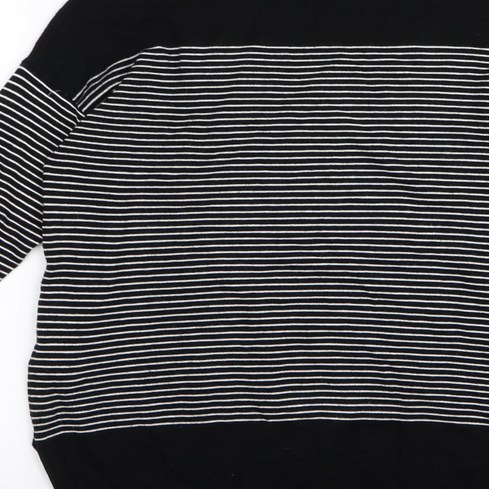 Primark Womens Black Striped  Basic T-Shirt Size 8