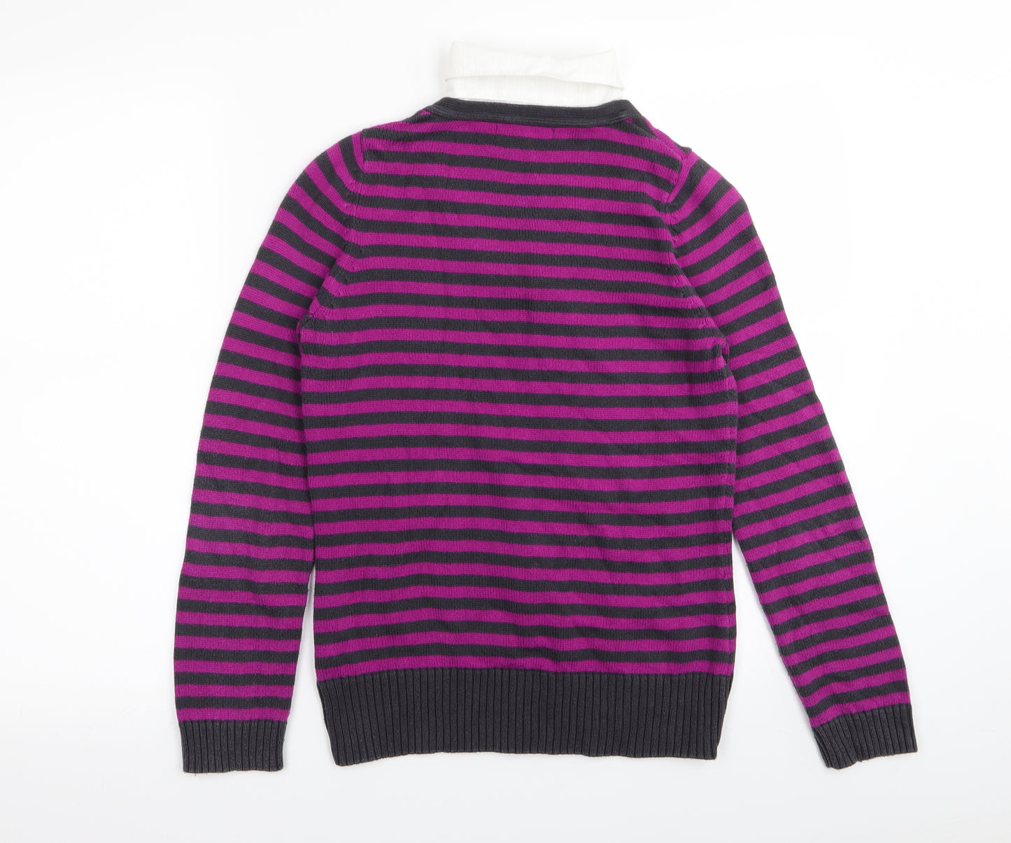 M&S Womens Multicoloured Striped  Pullover Jumper Size 12  - shirt/jumper