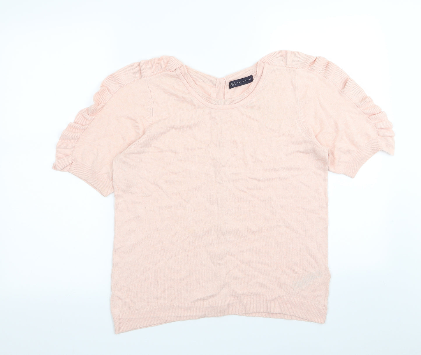 M&S Womens Pink   Basic T-Shirt Size 12