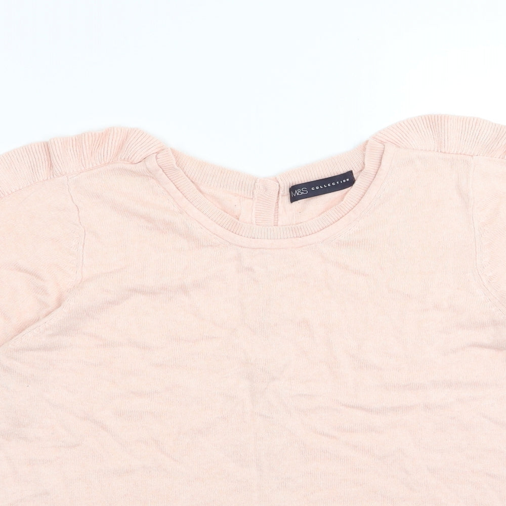 M&S Womens Pink   Basic T-Shirt Size 12