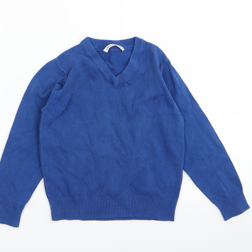M&S Boys Blue   Pullover Jumper Size 6-7 Years  - School jumper