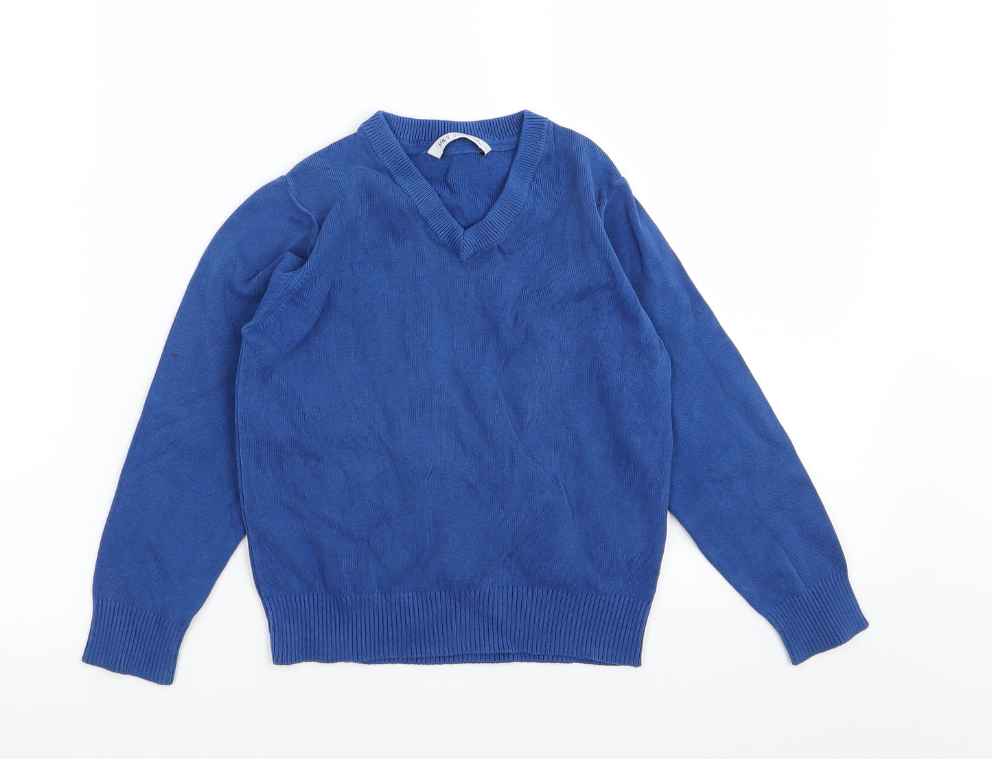 M&S Boys Blue   Pullover Jumper Size 6-7 Years  - School jumper