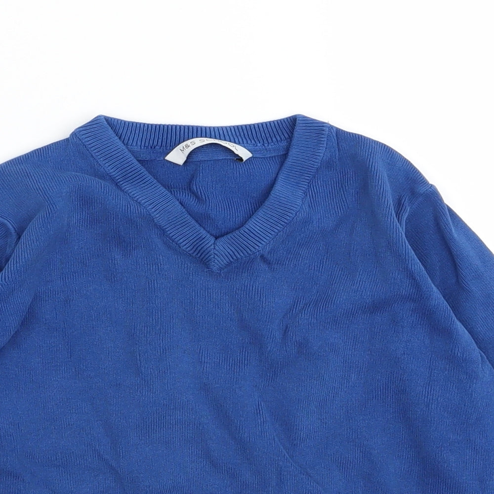 M&S Boys Blue   Pullover Jumper Size 6-7 Years  - School jumper