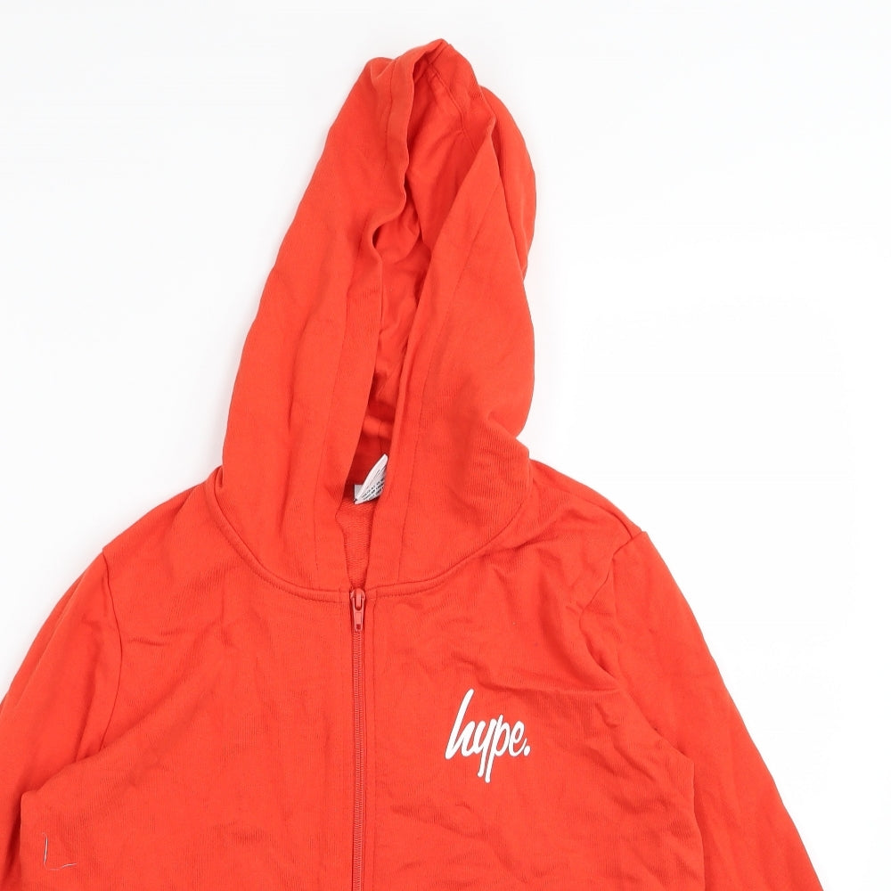 Hype Boys Orange   Full Zip Jumper Size 13 Years