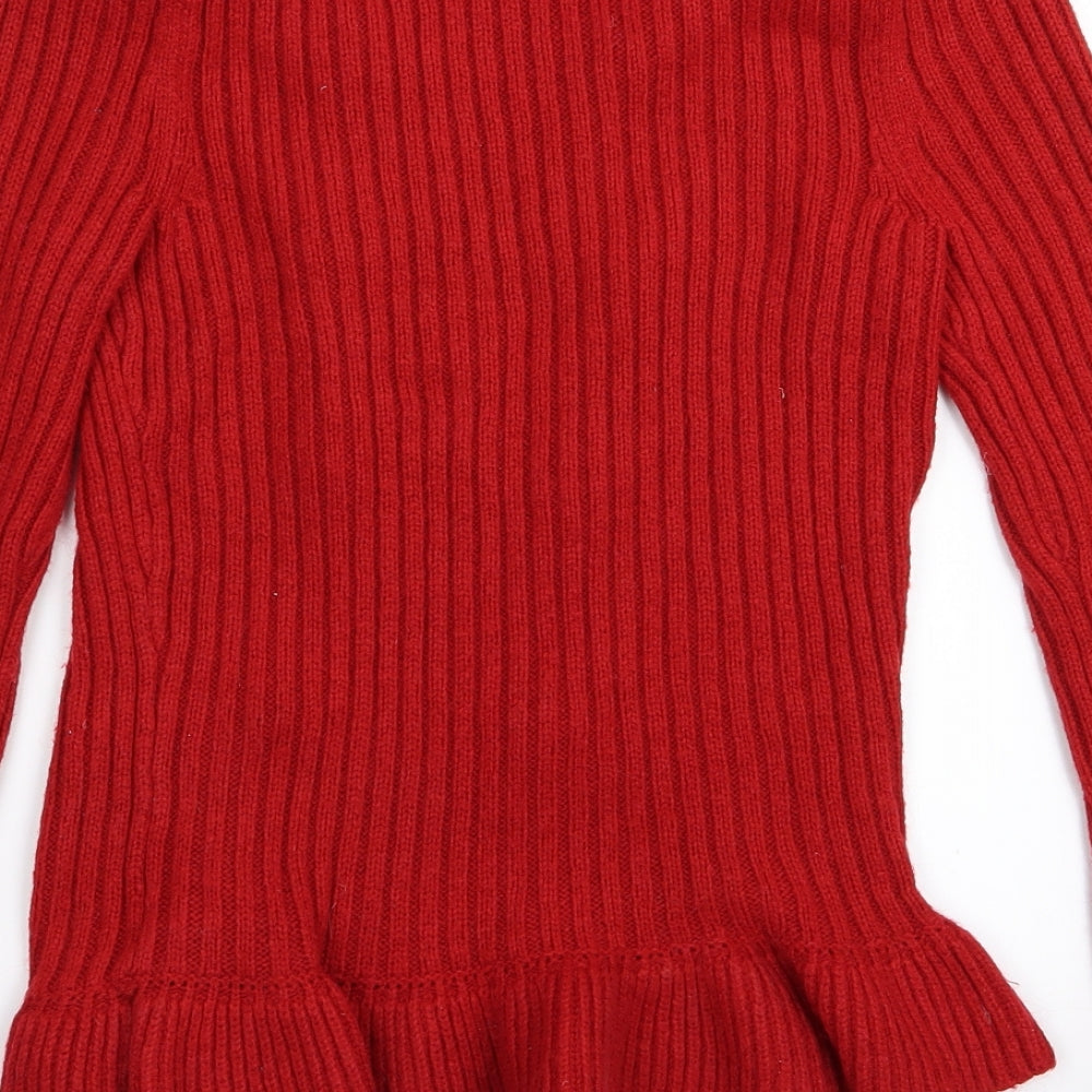 M&S Womens Red   Cardigan Jumper Size 10