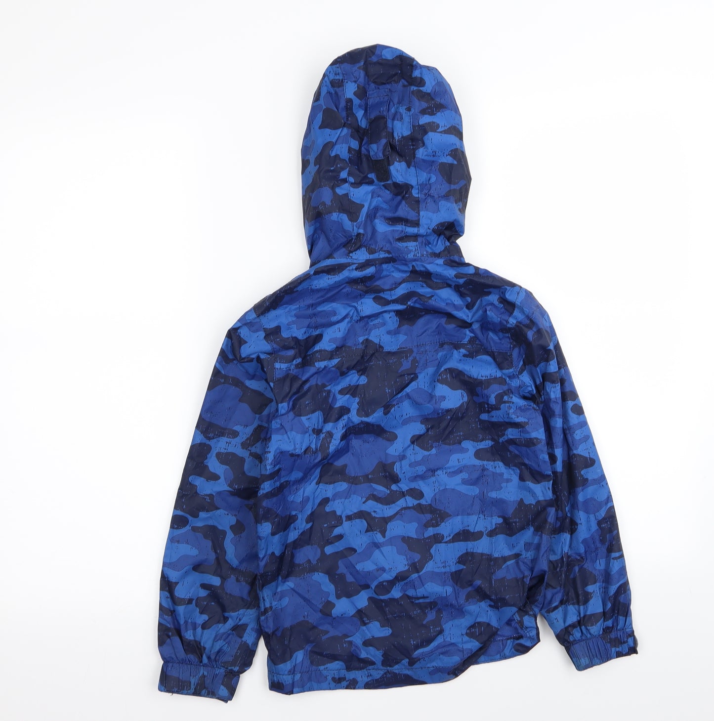 Mountain Warehouse Boys Blue Camouflage  Rain Coat Coat Size 7-8 Years