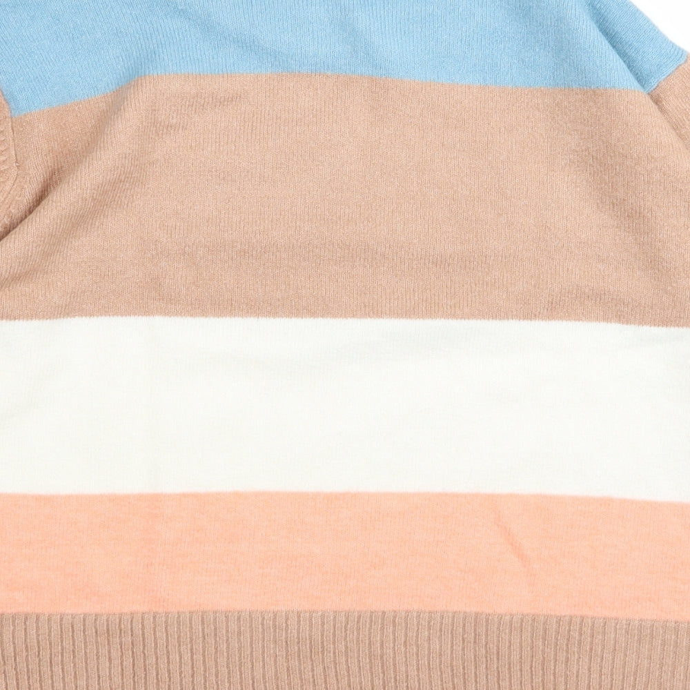 Nutmeg Womens Multicoloured Striped  Pullover Jumper Size 16