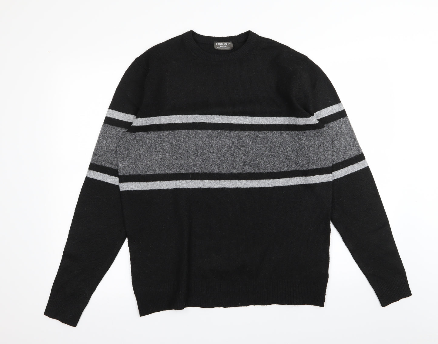 Primark Mens Black   Pullover Jumper Size M