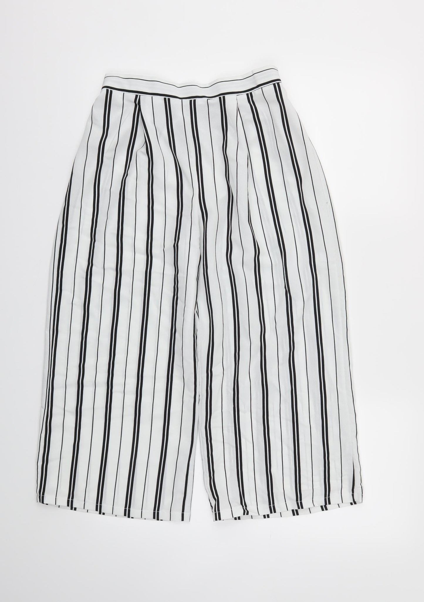 New Look Girls Black Striped  Capri Trousers Size 13 Years