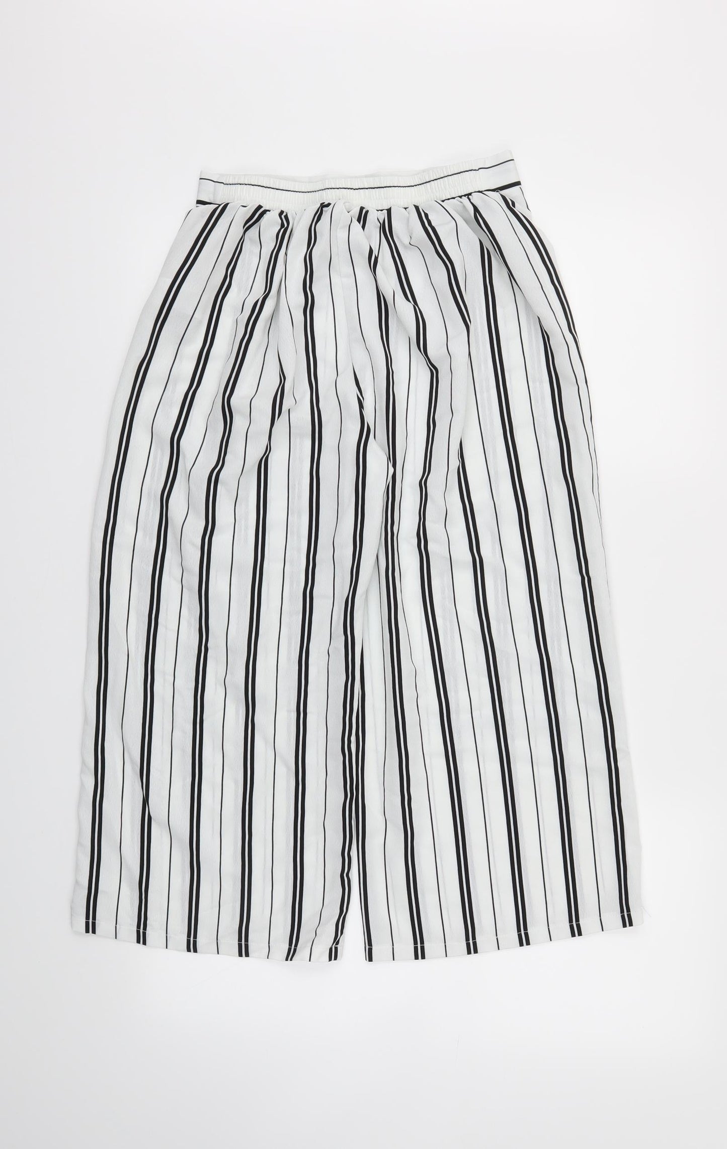 New Look Girls Black Striped  Capri Trousers Size 13 Years