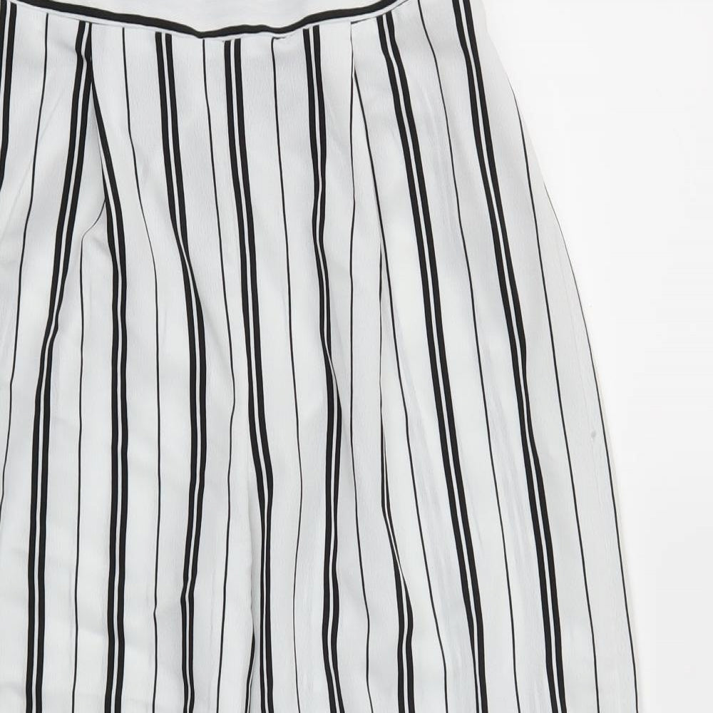 New Look Girls Black Striped  Capri Trousers Size 13 Years