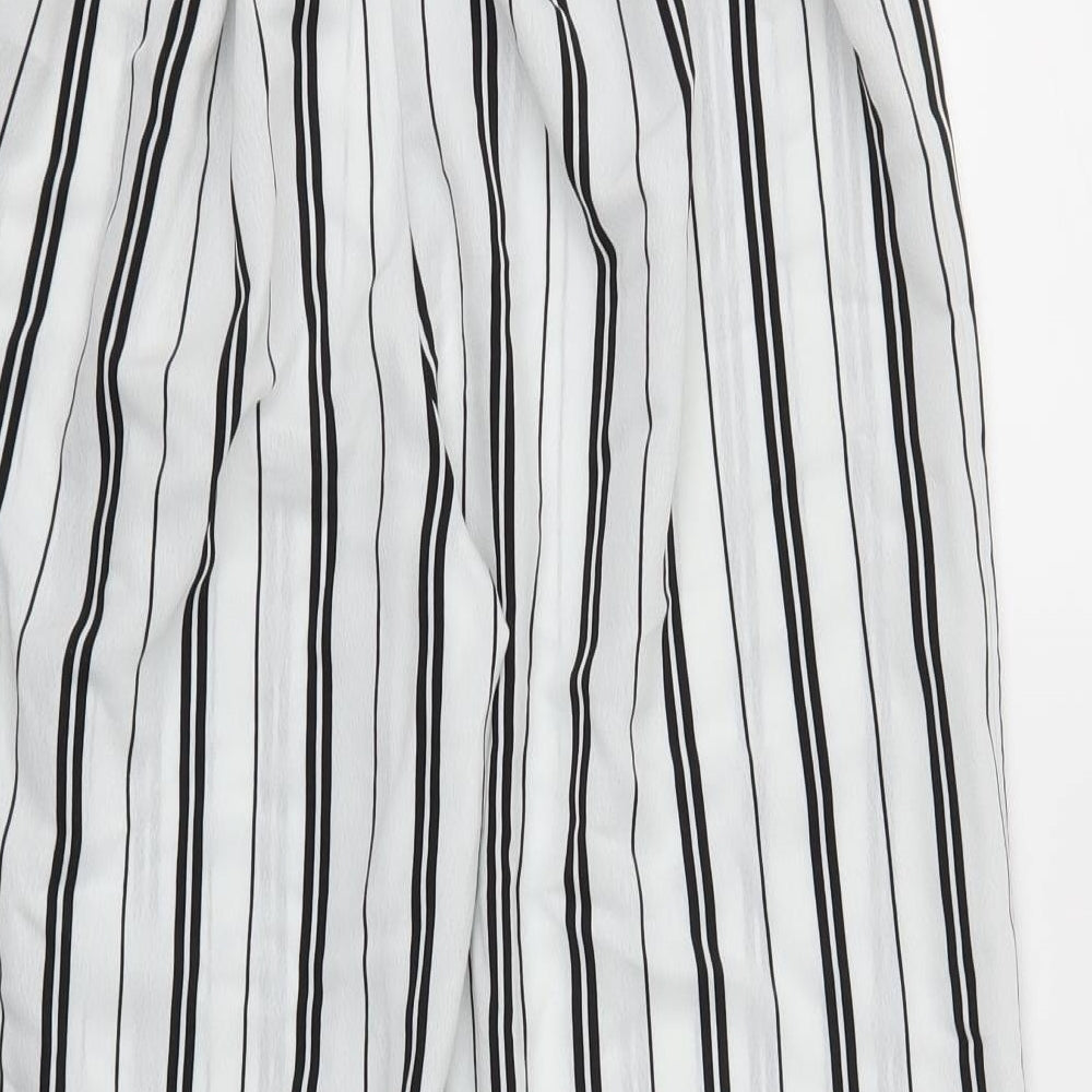 New Look Girls Black Striped  Capri Trousers Size 13 Years