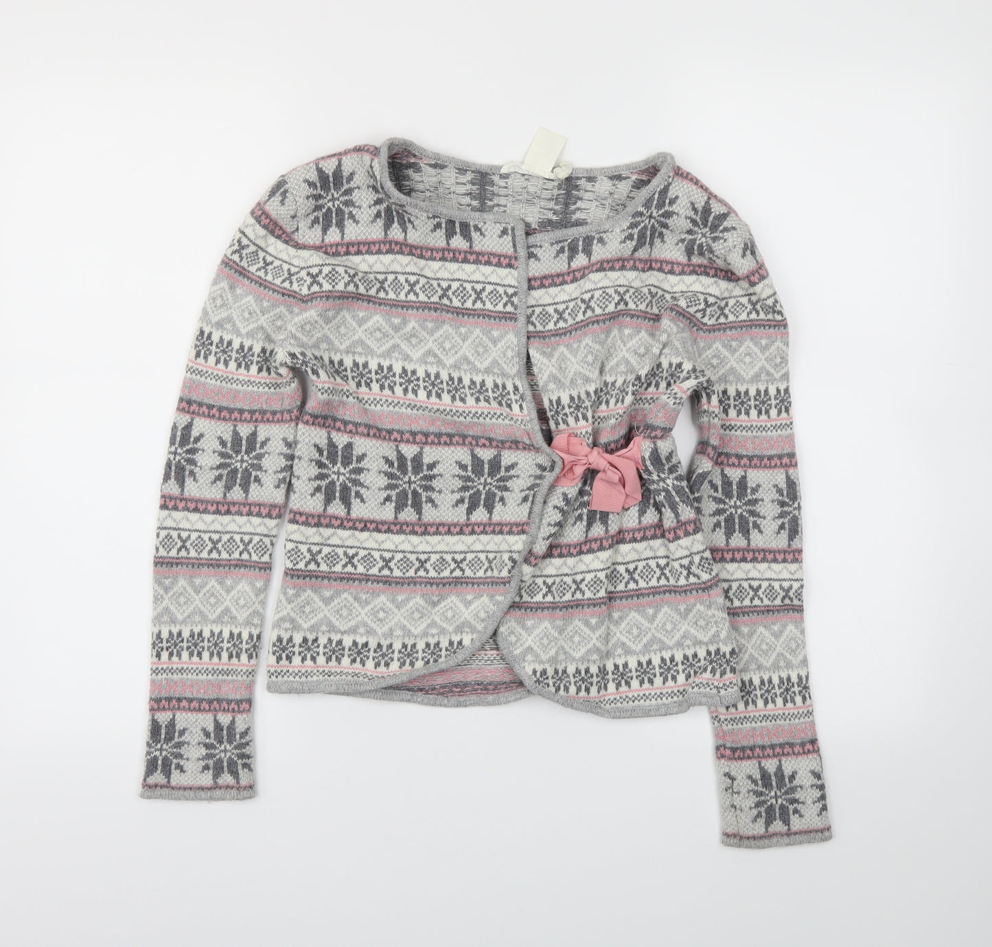 H&M Womens Grey Argyle/Diamond  Cardigan Jumper Size 10