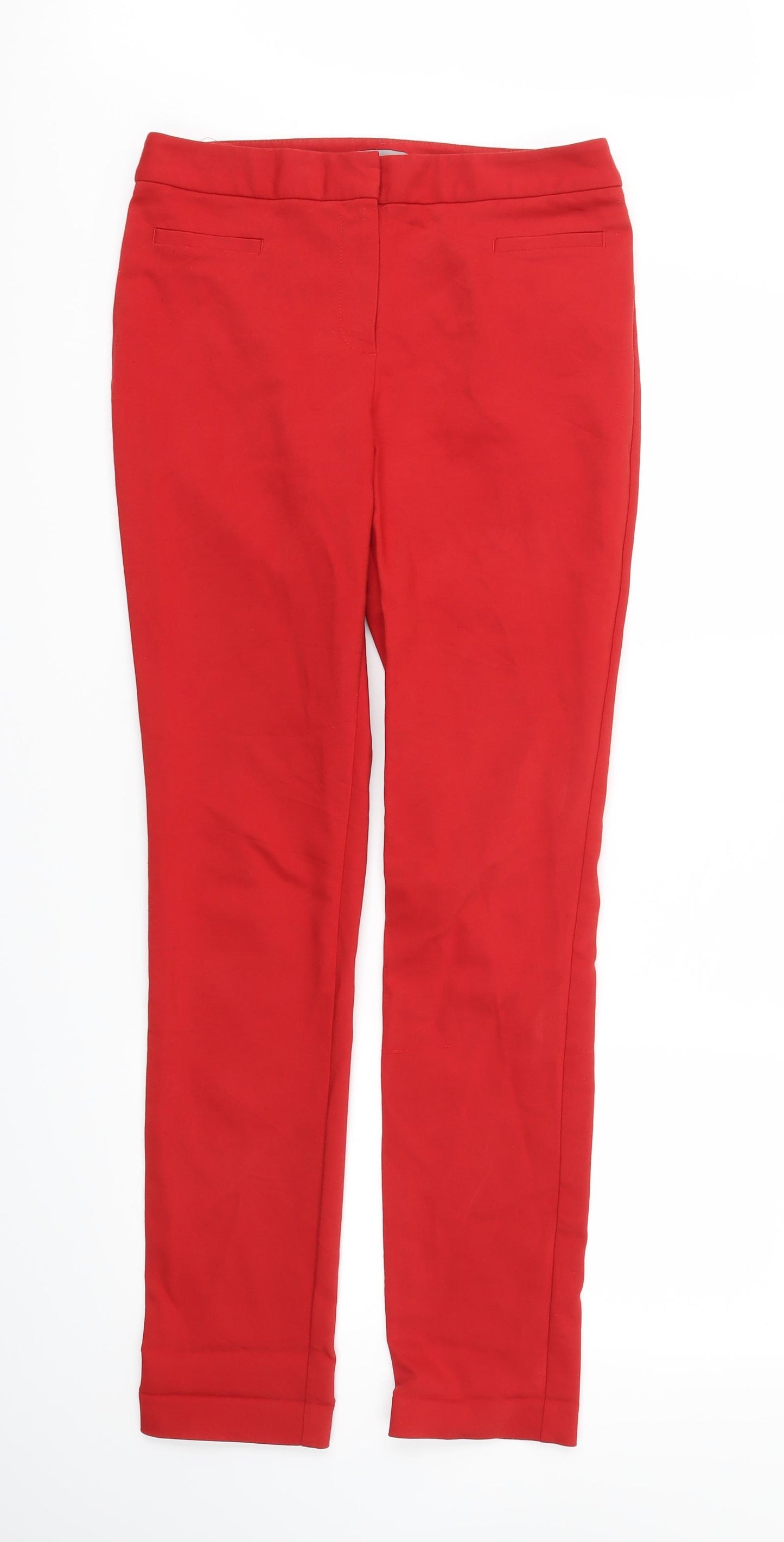 M&S Womens Red   Trousers  Size 10 L31 in