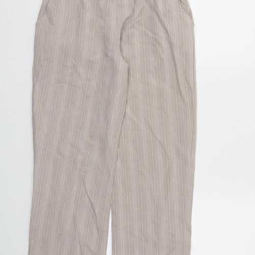 First Avenue Womens Beige Striped  Trousers  Size 10 L26 in - Stretch waistband