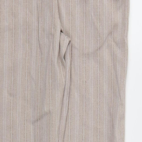 First Avenue Womens Beige Striped  Trousers  Size 10 L26 in - Stretch waistband