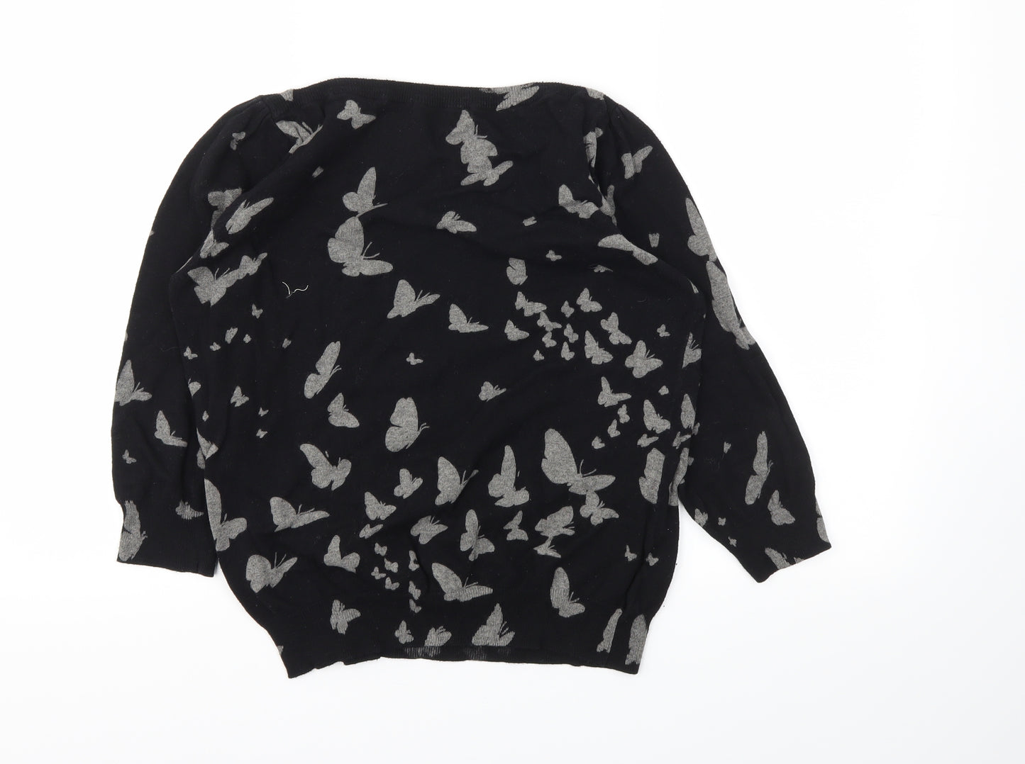 NEXT Womens Black Floral  Pullover Jumper Size 16