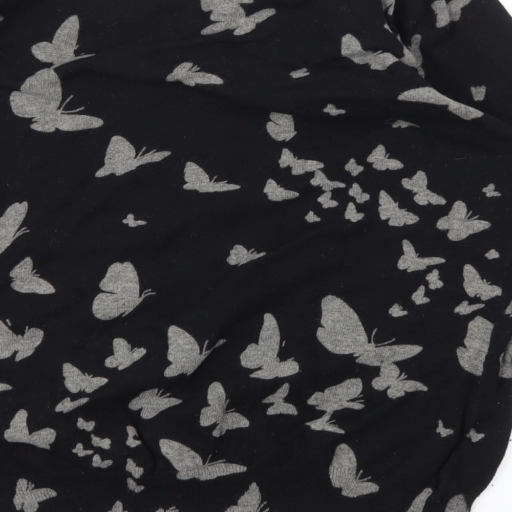 NEXT Womens Black Floral  Pullover Jumper Size 16