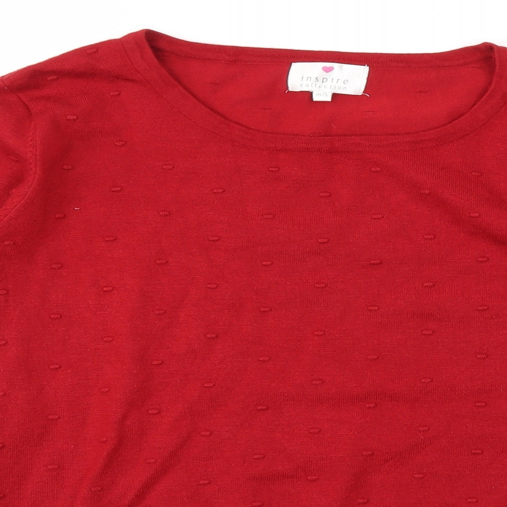 Inspire Collection Womens Red   Pullover Jumper Size M