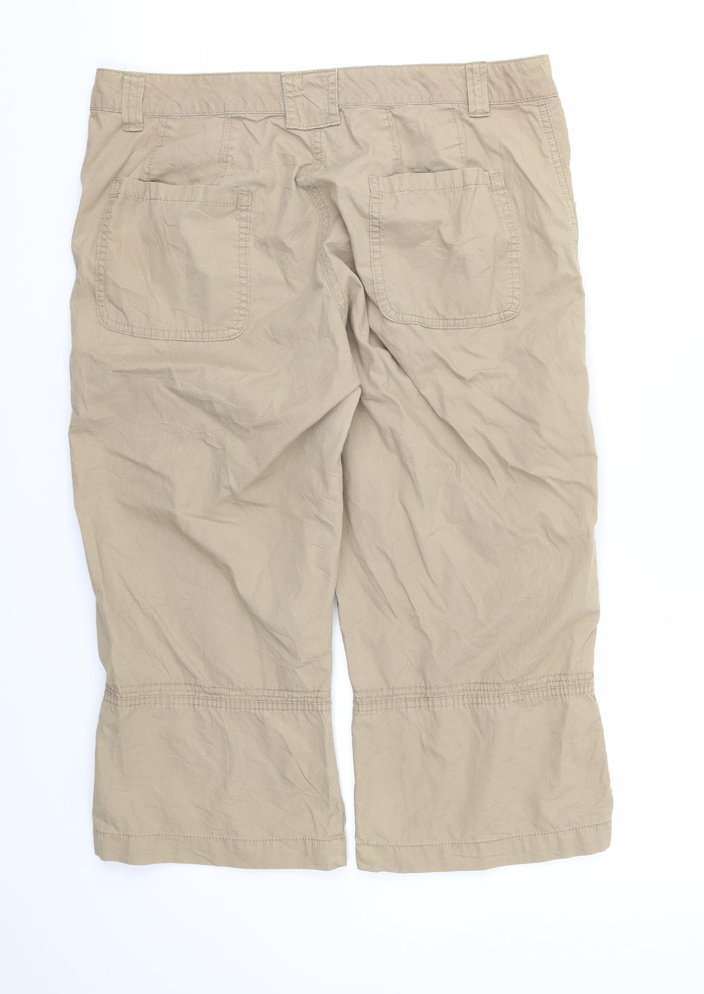 M&S Womens Beige   Capri Trousers Size 12 L20 in
