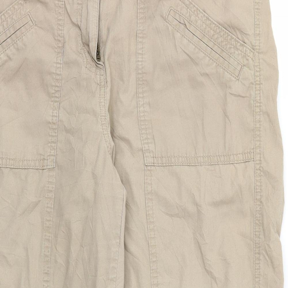 M&S Womens Beige   Capri Trousers Size 12 L20 in
