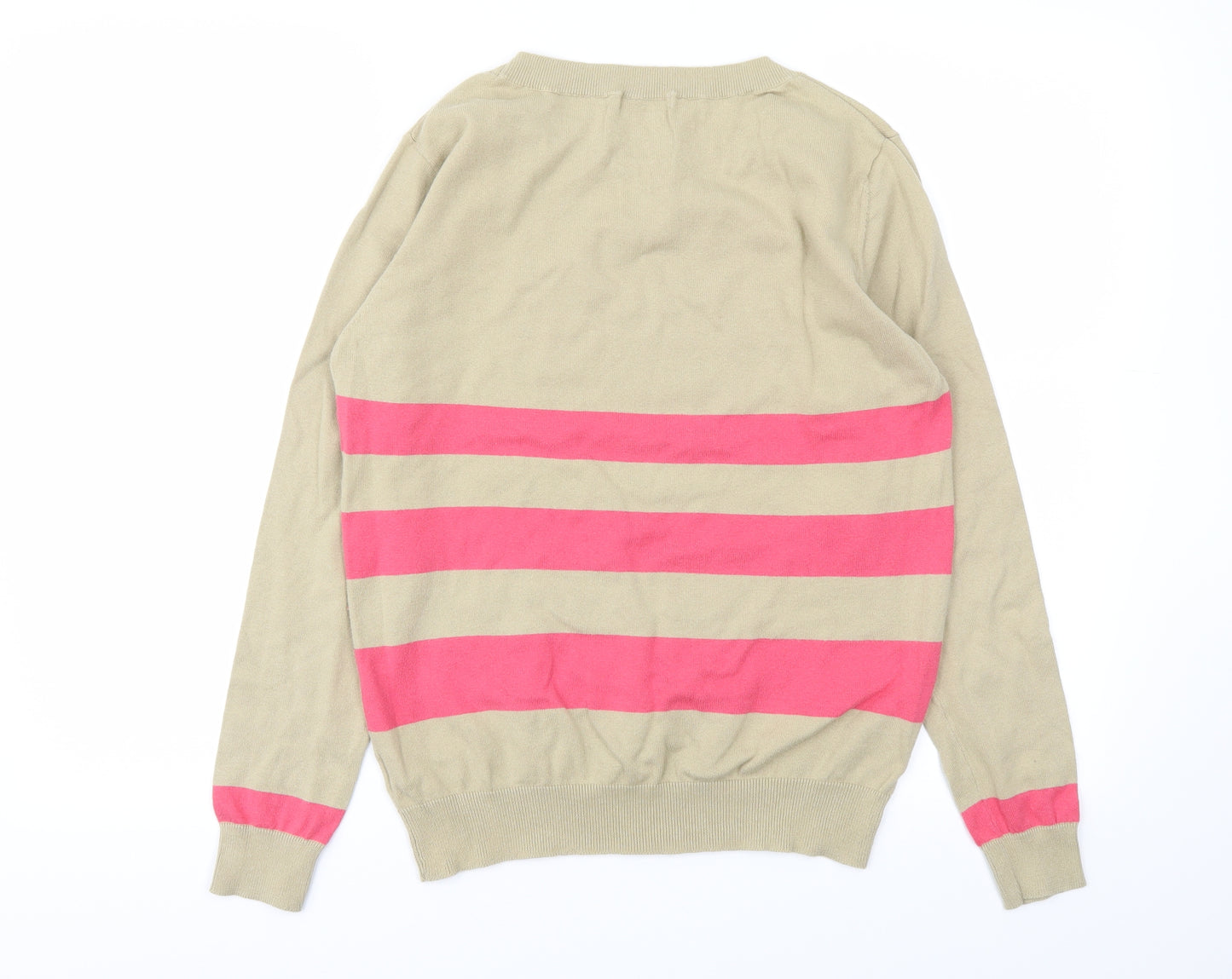 South Womens Beige Striped  Pullover Jumper Size 12