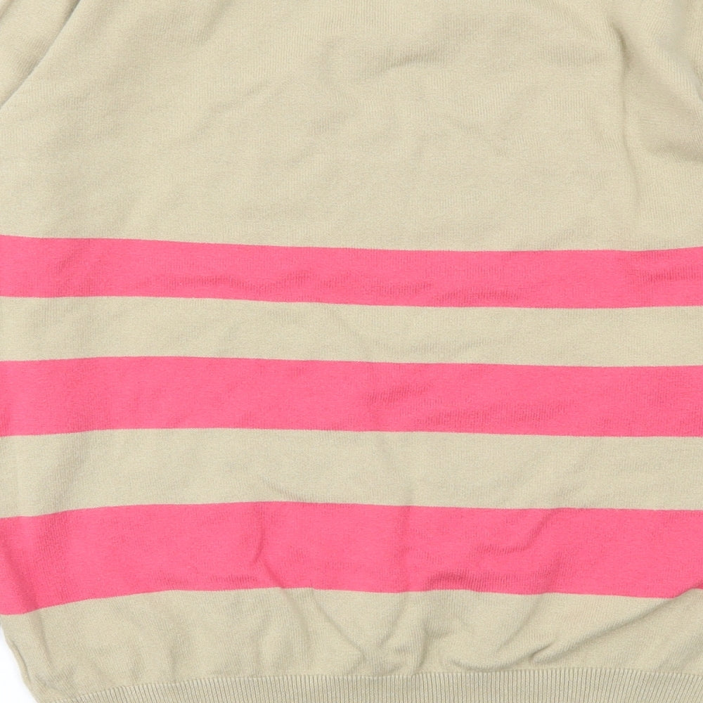 South Womens Beige Striped  Pullover Jumper Size 12