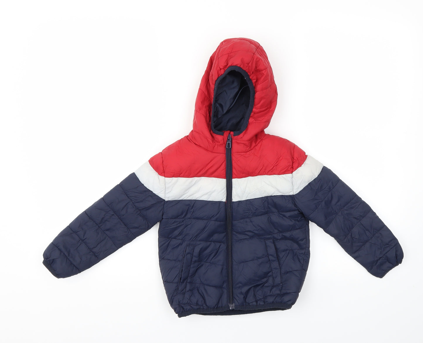 Primark Boys Blue   Basic Coat Coat Size 3-4 Years
