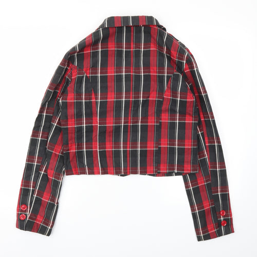 CHECK ME OUT  Womens Red Check  Jacket Blazer Size 14