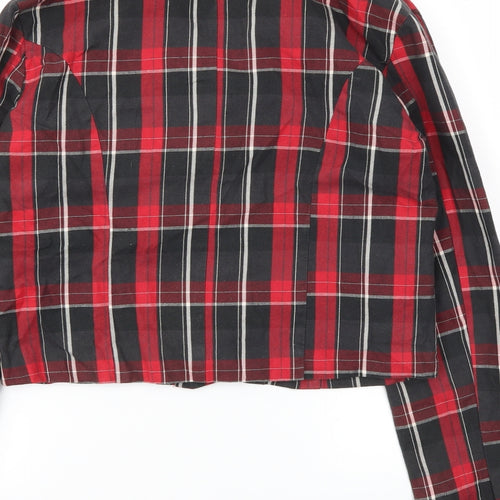 CHECK ME OUT  Womens Red Check  Jacket Blazer Size 14
