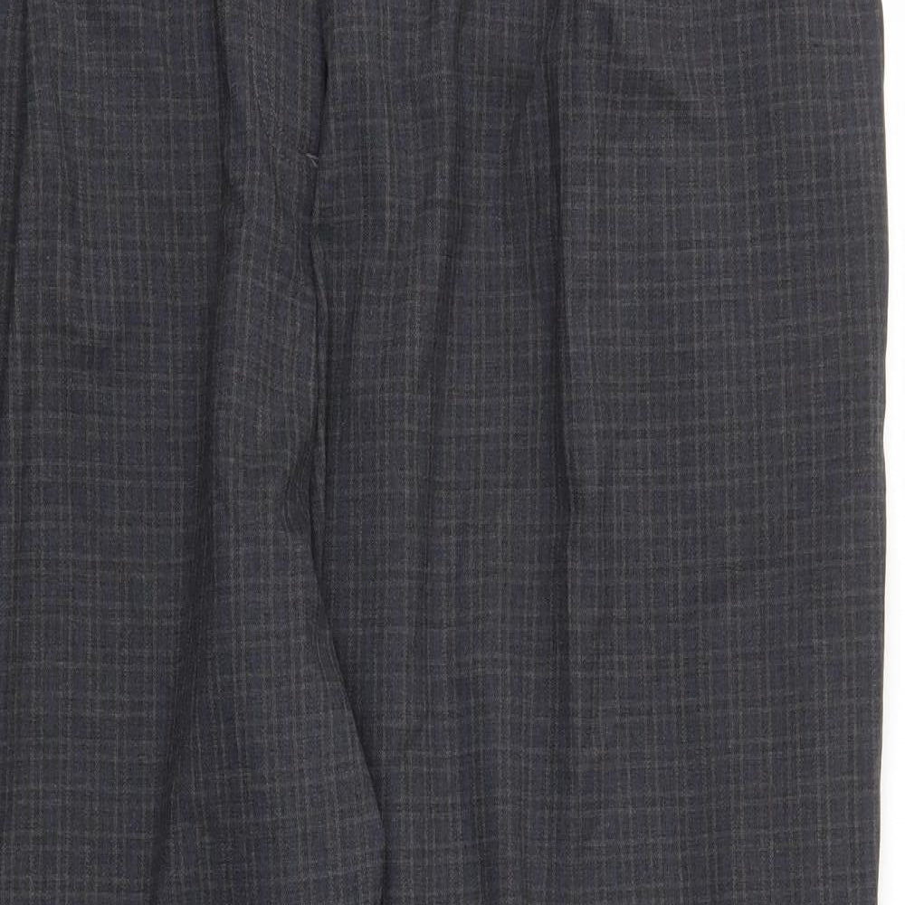 NEXT Womens Grey Check  Trousers  Size 22 L28 in - Stretch waistband